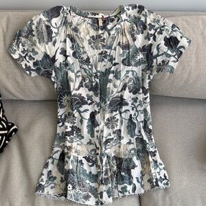 Pilcro Blue and White Floral Mini Dress